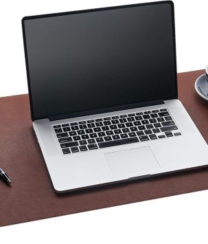 Gallaway Leather Mat, Office Desk Pad, Large 36" x 17" Dark Brown, Desk Mats on Top of Desks, Gift Ready Elegant Computer Cover Desk Pad Protector PU Leather