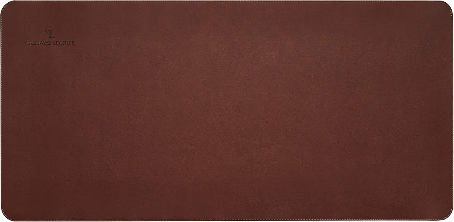 Gallaway Leather Mat, Office Desk Pad, Large 36" x 17" Dark Brown, Desk Mats on Top of Desks, Gift Ready Elegant Computer Cover Desk Pad Protector PU Leather - Image 4