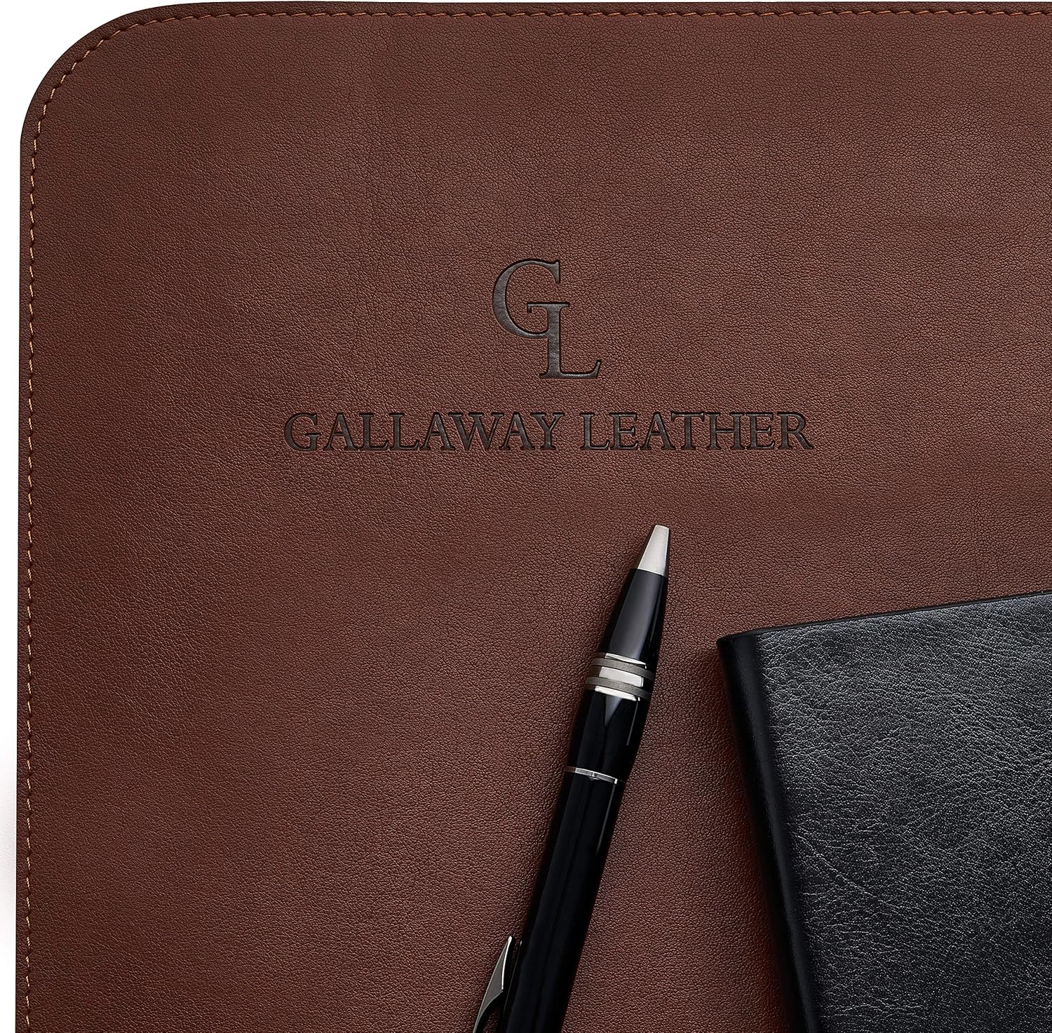 Gallaway Leather Mat, Office Desk Pad, Large 36" x 17" Dark Brown, Desk Mats on Top of Desks, Gift Ready Elegant Computer Cover Desk Pad Protector PU Leather - Image 5