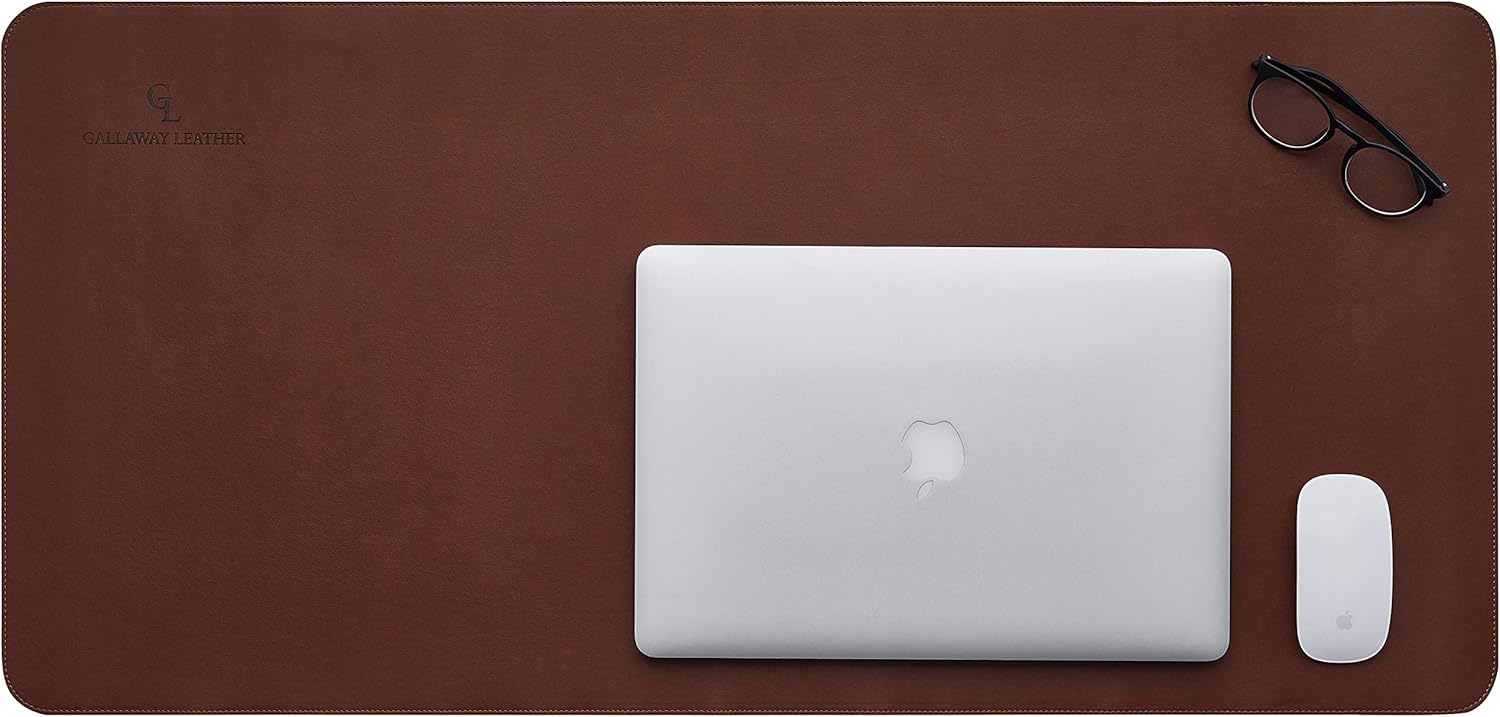 Gallaway Leather Mat, Office Desk Pad, Large 36" x 17" Dark Brown, Desk Mats on Top of Desks, Gift Ready Elegant Computer Cover Desk Pad Protector PU Leather - Image 7