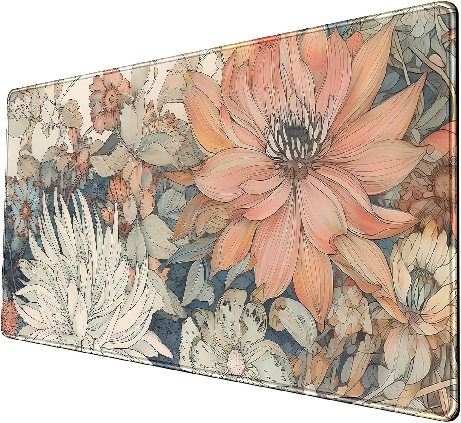 Japanese Floral Desk Mat Boho Aesthetic Flower Desk Matt for Desktop Large XXL Gaming Mouse Pad for Desk Extended Deskpad Laptop Keyboard Computer Mat Desk Decor for Women 31.5 X 15.7 - Image 9