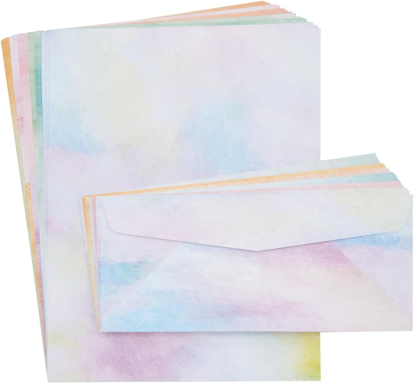 Paper Junkie Watercolor Stationery Paper and Envelopes Set, 6 Assorted Colors (8.5 x 11 In, 48 Sheets and 24 Envelopes Set) - Stationery Paper For Writing Letters - Image 5