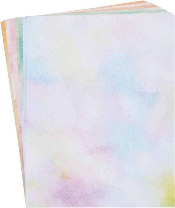 Paper Junkie Watercolor Stationery Paper and Envelopes Set, 6 Assorted Colors (8.5 x 11 In, 48 Sheets and 24 Envelopes Set) - Stationery Paper For Writing Letters - Image 7