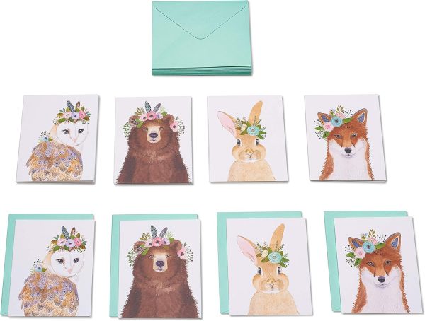 Papyrus Blank Cards with Envelopes, Woodland Animals (20-Count) - Image 2