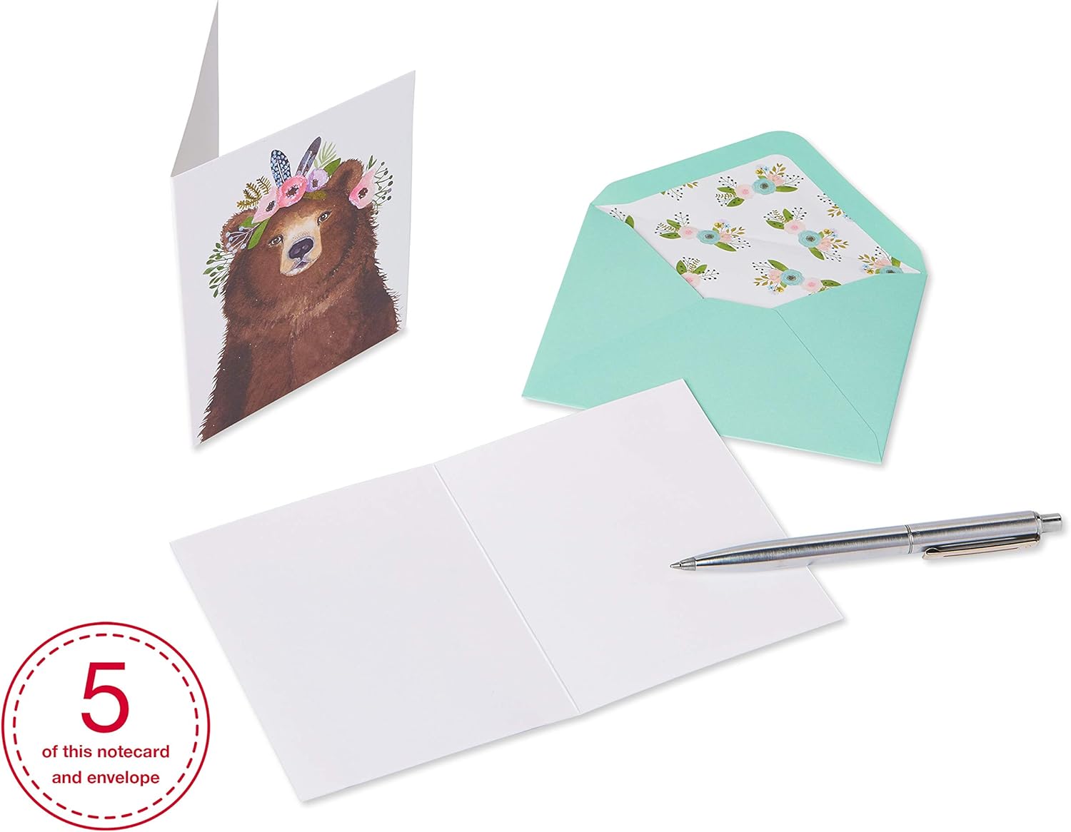 Papyrus Blank Cards with Envelopes, Woodland Animals (20-Count) - Image 5
