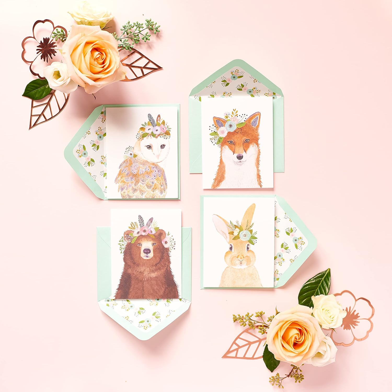 Papyrus Blank Cards with Envelopes, Woodland Animals (20-Count) - Image 8