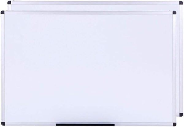 VIZ-PRO Large Magnetic Dry Erase White Board for Wall, 48 X 48 inches, Pack of 2, 4' x 4' Aluminum Framed Whiteboard with Marker Tray for School Office Home - Image 2