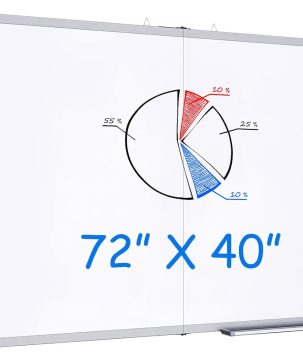 White Board Dry Erase 72x40, Large Magnetic Whiteboard Maxtek Dry Erase Boards for Wall, Aluminum Presentation Wall-Mounted Marker Board with a Long Pen Tray for School, Classroom, Office & Home