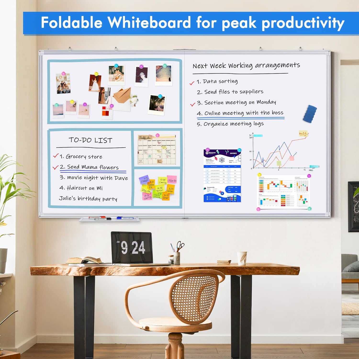 White Board Dry Erase 72x40, Large Magnetic Whiteboard Maxtek Dry Erase Boards for Wall, Aluminum Presentation Wall-Mounted Marker Board with a Long Pen Tray for School, Classroom, Office & Home - Image 3