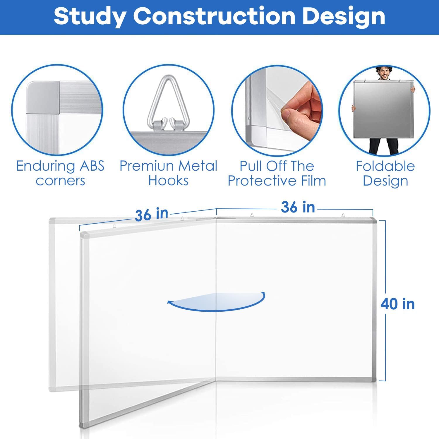 White Board Dry Erase 72x40, Large Magnetic Whiteboard Maxtek Dry Erase Boards for Wall, Aluminum Presentation Wall-Mounted Marker Board with a Long Pen Tray for School, Classroom, Office & Home - Image 5
