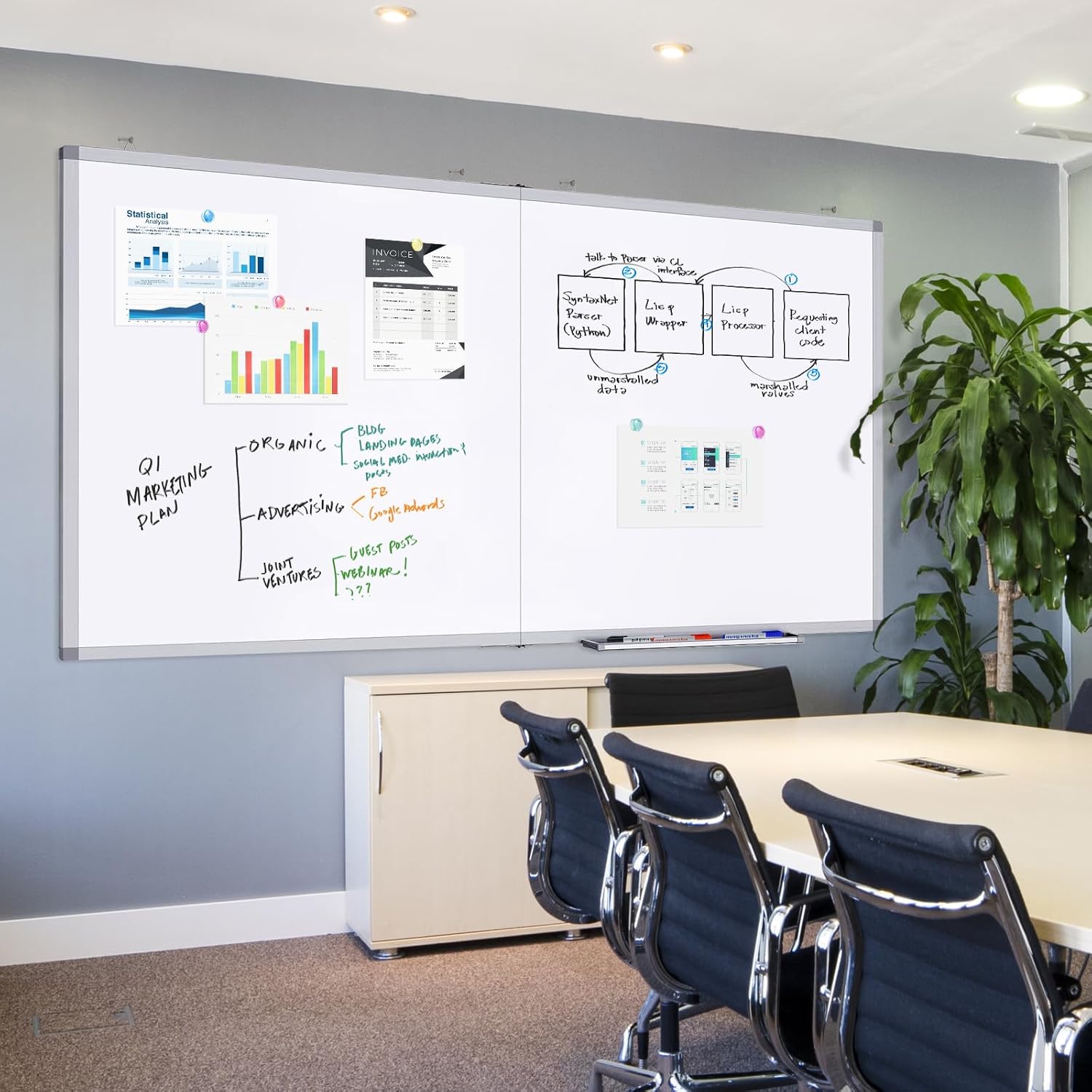 White Board Dry Erase 72x40, Large Magnetic Whiteboard Maxtek Dry Erase Boards for Wall, Aluminum Presentation Wall-Mounted Marker Board with a Long Pen Tray for School, Classroom, Office & Home - Image 6